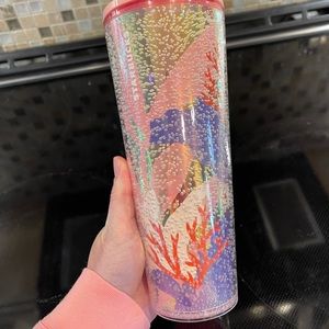 Coral and bubbles Starbucks tumbler NWT